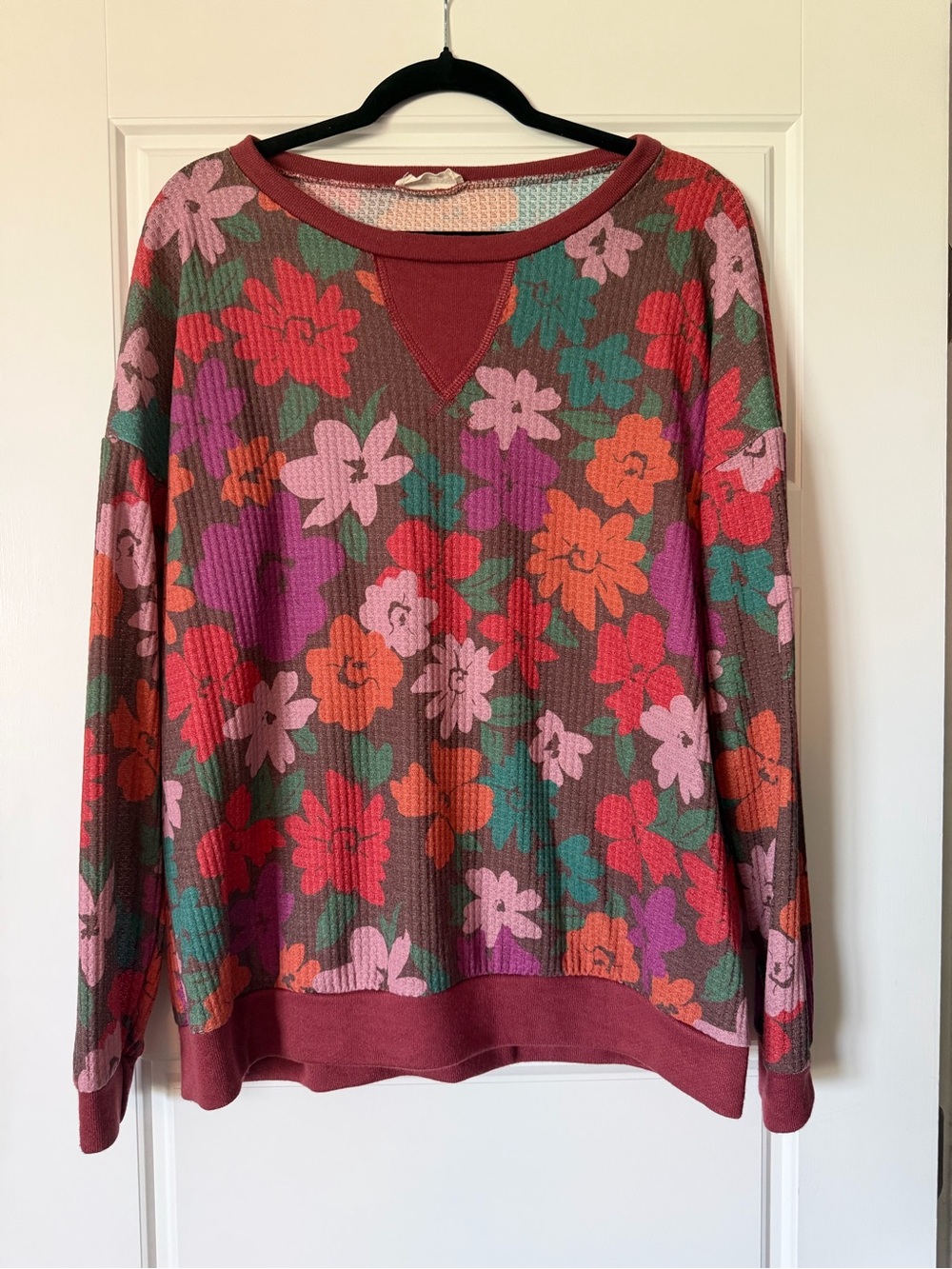 Fall Floral Crewneck Thermal Top